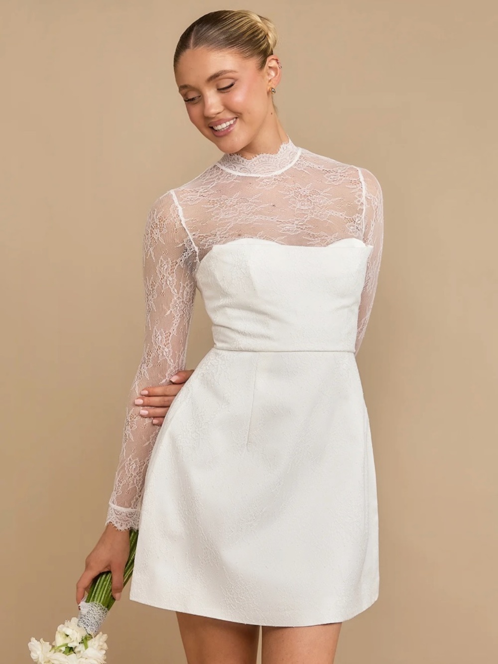 White Six Stories Bridal Lace Dress
